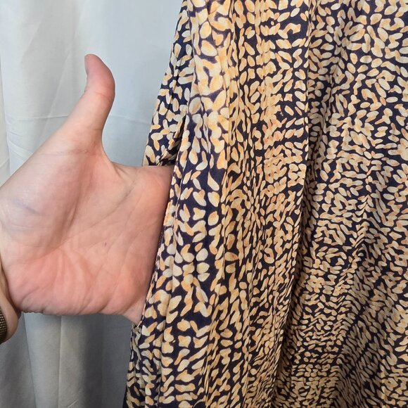 Passion Lilie Maxi Dress Blue/yellow/white Size Med 100% Cotton Pockets - Picture 3 of 11